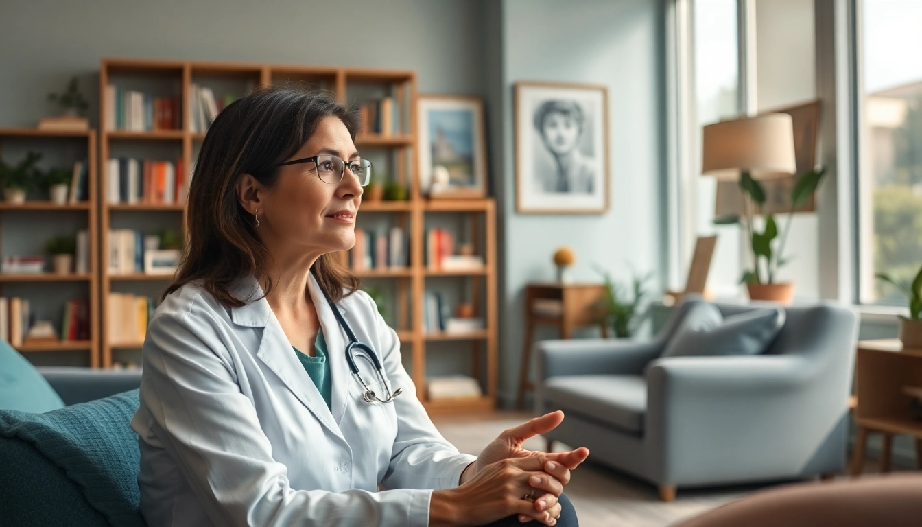 Experienced psychiatrist in Dubai providing therapy in a serene, cozy setting with natural light.