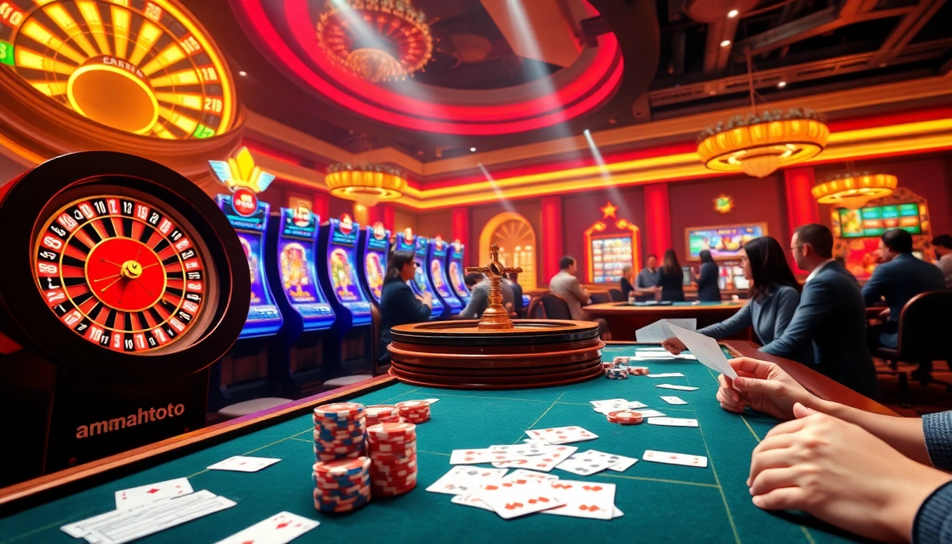 Experience the thrill of winning at amanahtoto with dynamic casino graphics and engaging gambling activities.