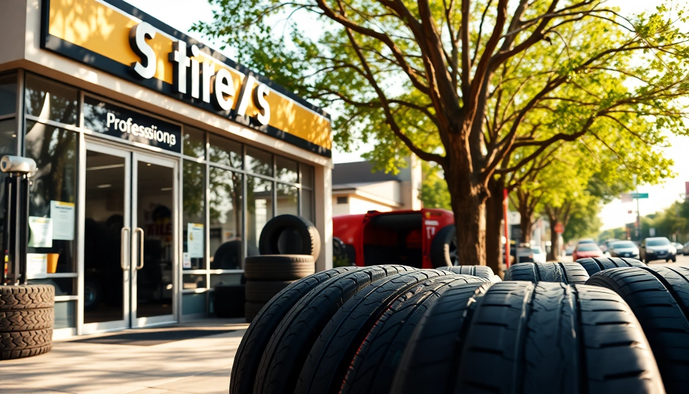 Tire shop Nashville TN with a bright exterior and a variety of tire options inviting customers in.