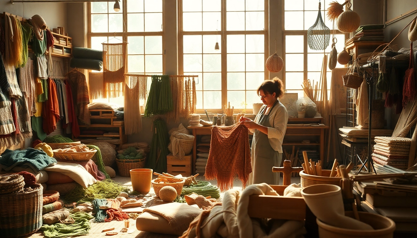 Crafting natural fabrics at Raw Ecoproject's serene workshop.