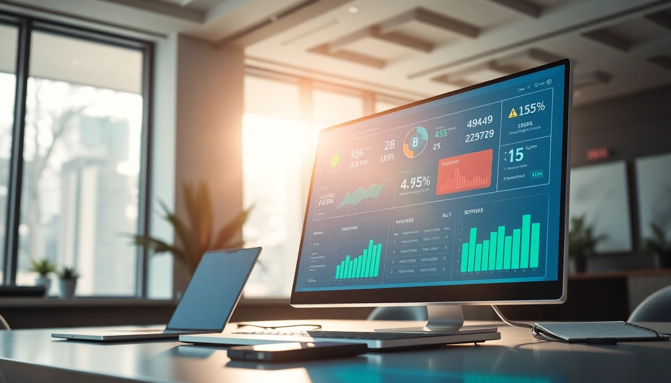 Enhance your security with 火绒下载, showcasing a modern software interface on a sleek desk.