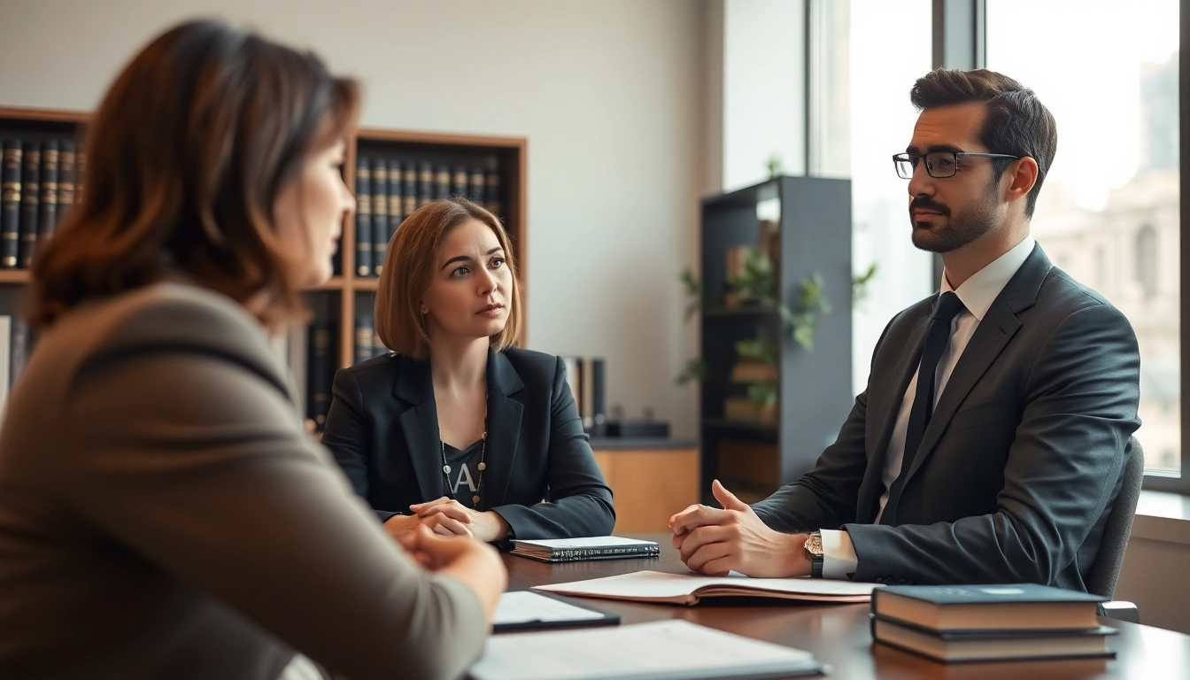 Engaging New York City Personal Injury Lawyer consulting with a client in a modern office setting.