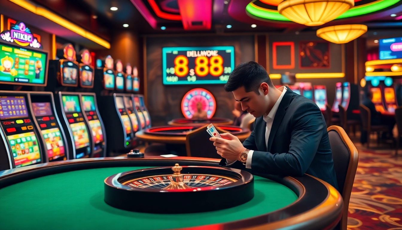 Winning at poker with expert strategies led by CEO NK88 in a luxurious casino ambiance.