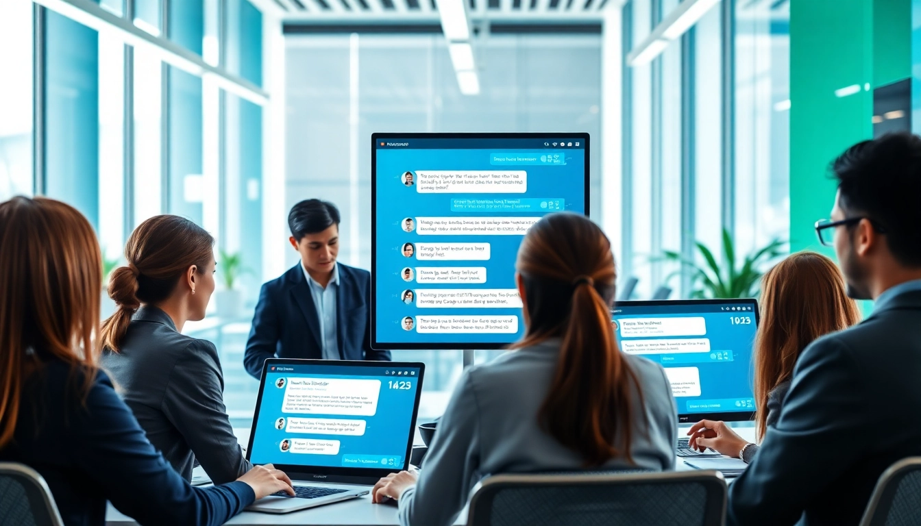 Engage in free ai chat with a professional chatbot interface in a vibrant digital workspace.