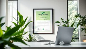 Certificado Ahorro Energético en un ambiente moderno, destacando eficiencia energética.
