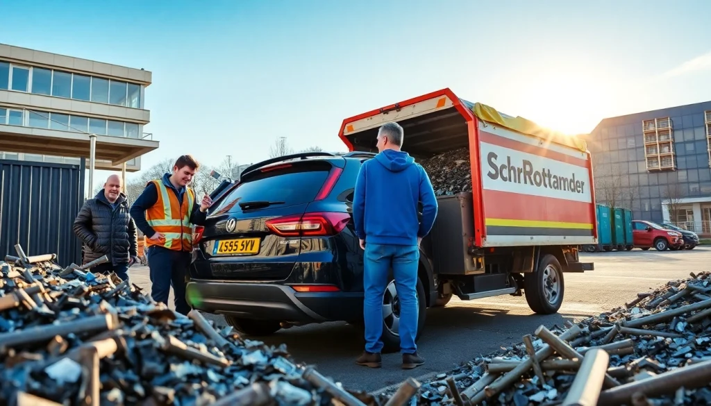 Schrottabholung Düsseldorf: Team holt Schrott effizient ab und sorgt für saubere Entsorgung.