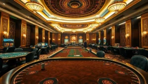 Menggambarkan pengalaman bermain di luxury333 dengan suasana kasino mewah dan elegan.