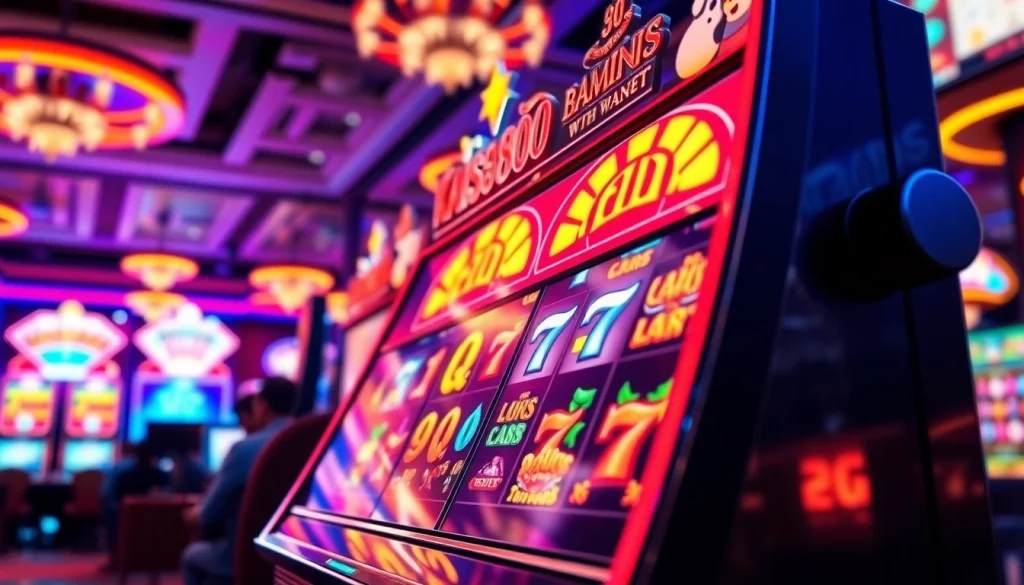 Menangkan kaisar800 slot dengan mesin slot yang cerah dan menarik, dikelilingi oleh pemain antusias.