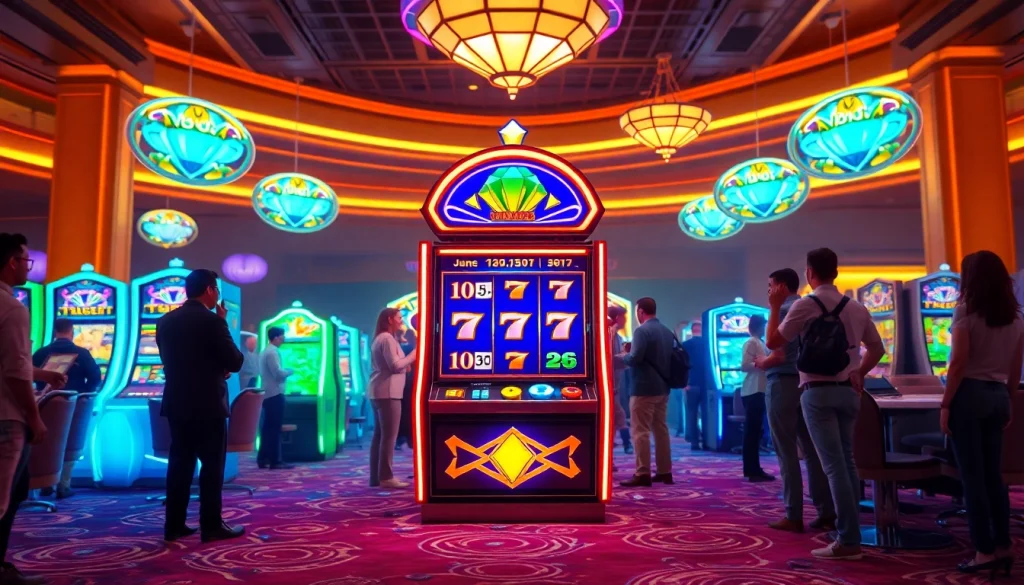 Menangkan jackpot di mesin jewel4d slot dengan suasana kasino yang ceria dan berwarna.