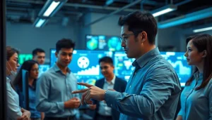 Enhance your digital security with 火绒安全 as a diverse team analyzes cybersecurity data.