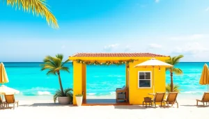 Rent a luxurious coastal cabana offering stunning views and serene beachside relaxation.