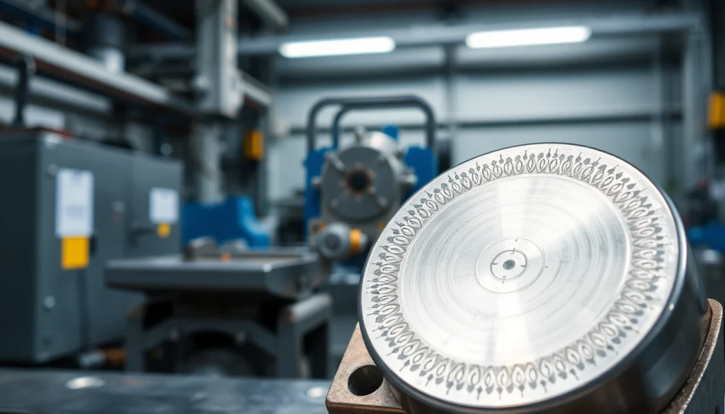 Exquisite metal stamping dies featured prominently in a professional workshop setting.