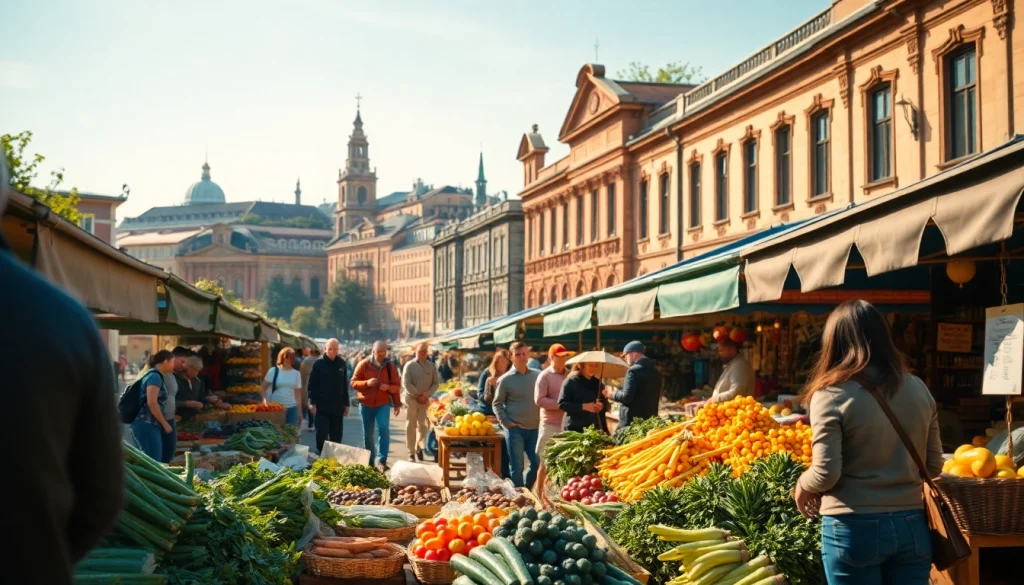 Взаємодія людей на ринку у Сумах згідно https://sumy24.com.ua, показує локальну культуру.