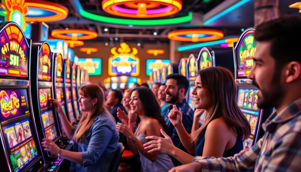 Mencoba lipat4d slot dengan pemain yang antusias di kasino yang ramai.