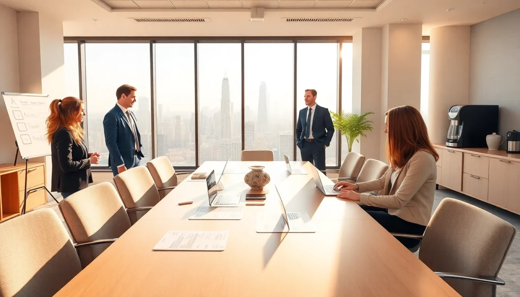 Immobilienmakler-Bester: Erfolgreiche Immobilienmakler in einem modernen Büro zeigen Professionalität.