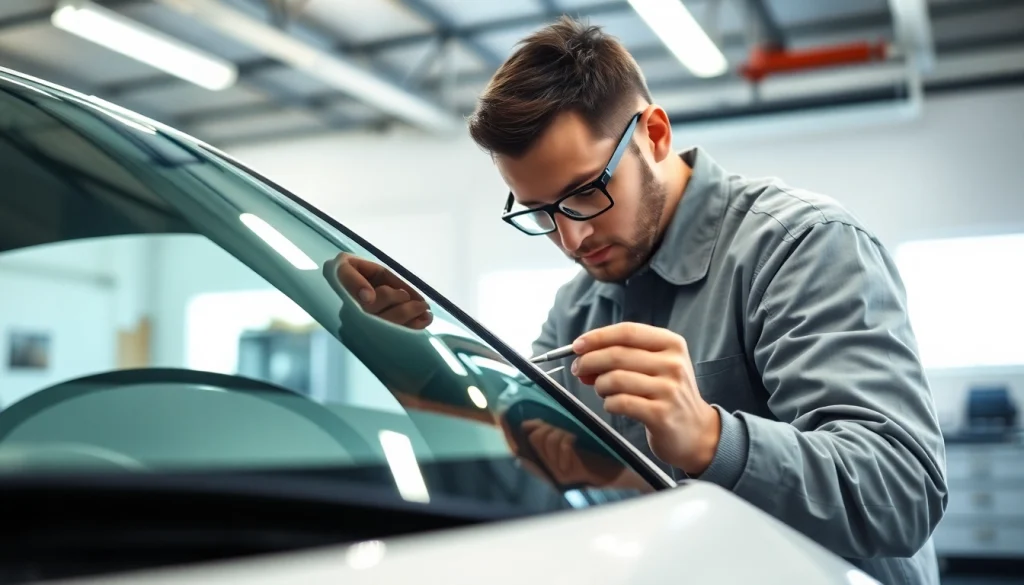 Repairing a windshield at crystalautoglass.pro with precision and quality.