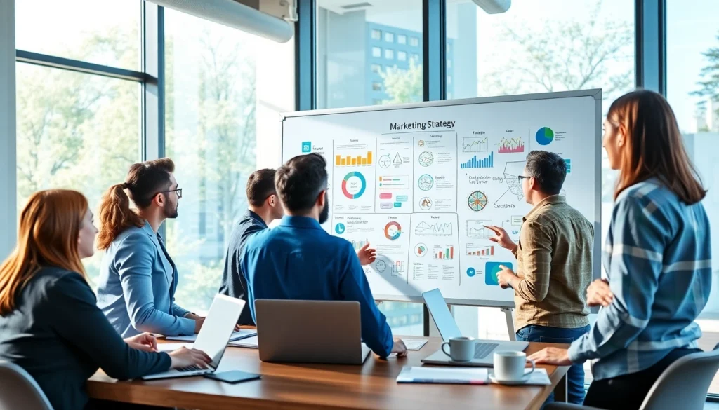 Brainstorming digital marketing strategies at https://fhpts.com with diverse team in a modern office.