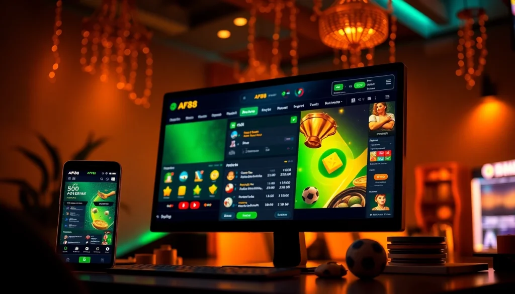 AF88 online gaming interface showcasing vibrant design and user-friendly features