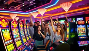 Menangkan permainan kaisar800 slot dalam suasana kasino yang meriah dan penuh warna.