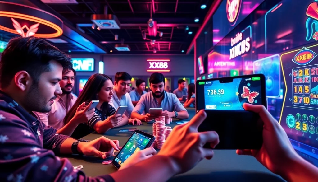 Exciting online gaming atmosphere representing XX88's diverse betting platform.