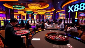 Experience the excitement at the casino with Trang chủ XX88 showcasing high-stakes poker and roulette.