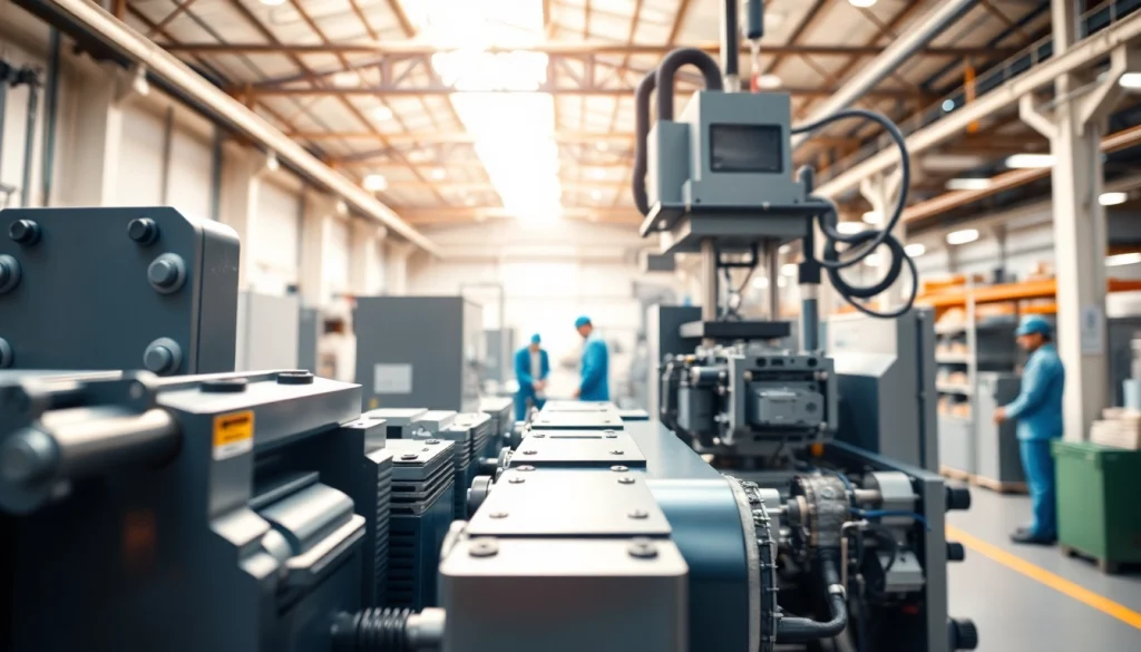 Efficient operation of a plastic injection molding machine in a high-tech manufacturing facility.