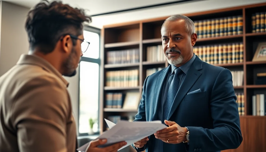 Consulting with a real estate attorney at https://www.atlantarealestateattorney.com in a professional office.