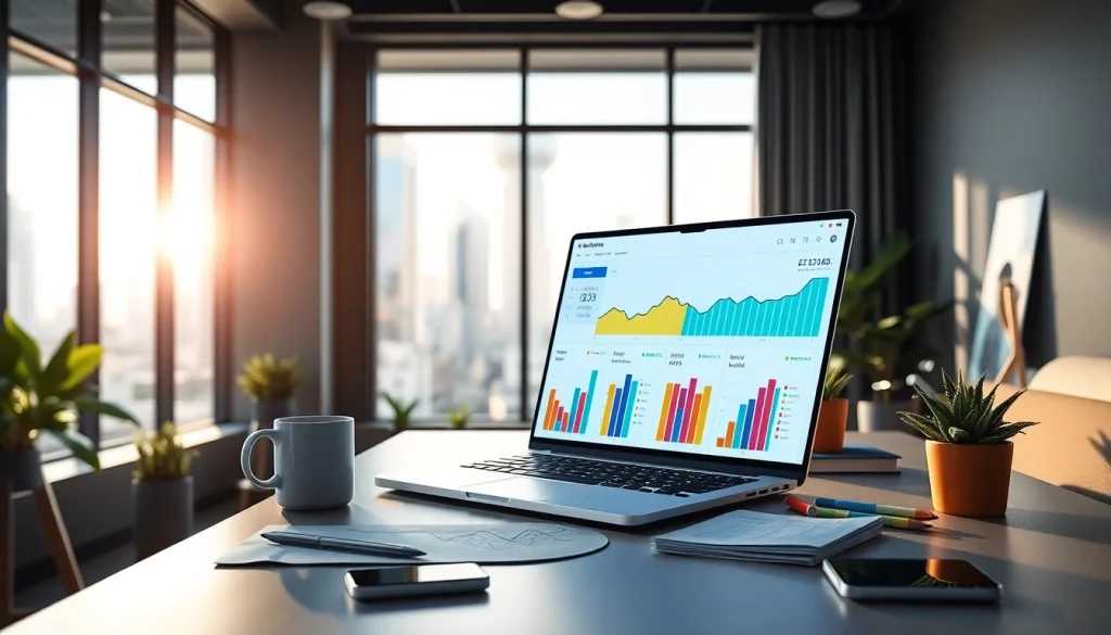 Analyze performance metrics on https://presshackers.com in a vibrant digital marketing workspace.