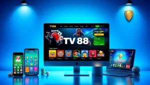 TV88 modern interface showcasing diverse gaming options across devices.