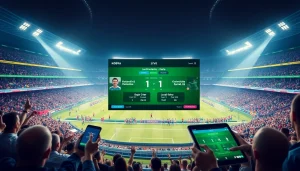 Catch the excitement of Koora live sports streaming with vibrant stadium settings and digital displays.