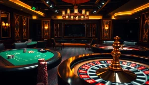 79king action with luxury poker table, vibrant roulette wheel, and intense betting atmosphere in a high-stakes casino.