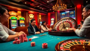 Experience excitement at TV88's casino with vibrant poker tables and thrilling slot machines.