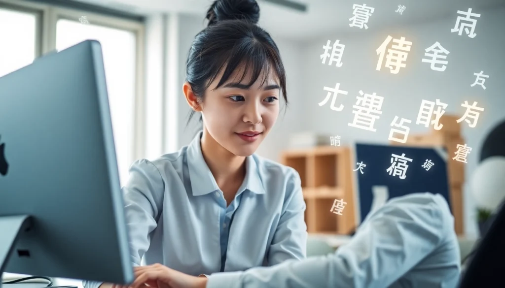 Enhance your typing efficiency with 搜狗拼音输入法, illustrated in an energetic workspace.