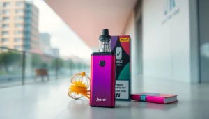 Vibrant jeeter juice 2g disposable vape device showcased in a modern setting.