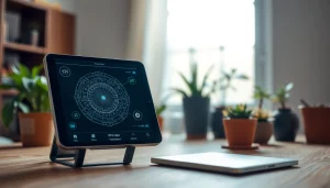 Engaging youdao translation interface on a device, showcasing an intricate design in a warm workspace.