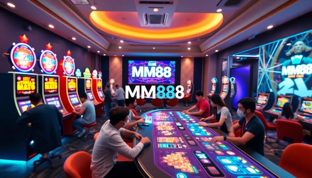 Exciting gaming scene at MM88 showcasing vibrant casino interface and players.