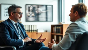 Engaging conversation with a lawyer at https://www.expertlawattorneys.com in a professional office environment.