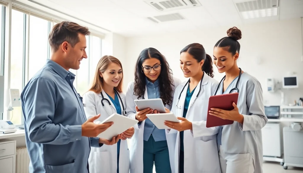 Explore teamwork among healthcare professionals at https://www.medexdtc.com in a modern medical setting.