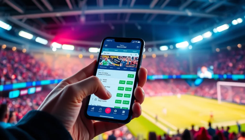 Showcasing the best sports betting apps in India with an engaging user interface on a smart device.