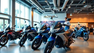 Motorrad leasing Prozesse: Praktische Einblicke in eine moderne Motorradausstellung.