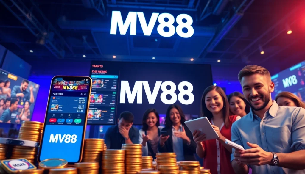MV88 - Engaging digital gambling interface with diverse players enjoying safe gaming.