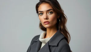 Professional photographer in Milan captures high-fashion portrait of model.