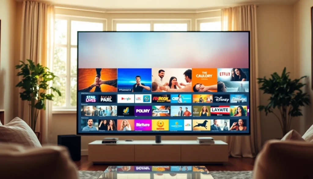 Experience seamless streaming at https://vizomate.com with a vibrant IPTV interface in a cozy setting.