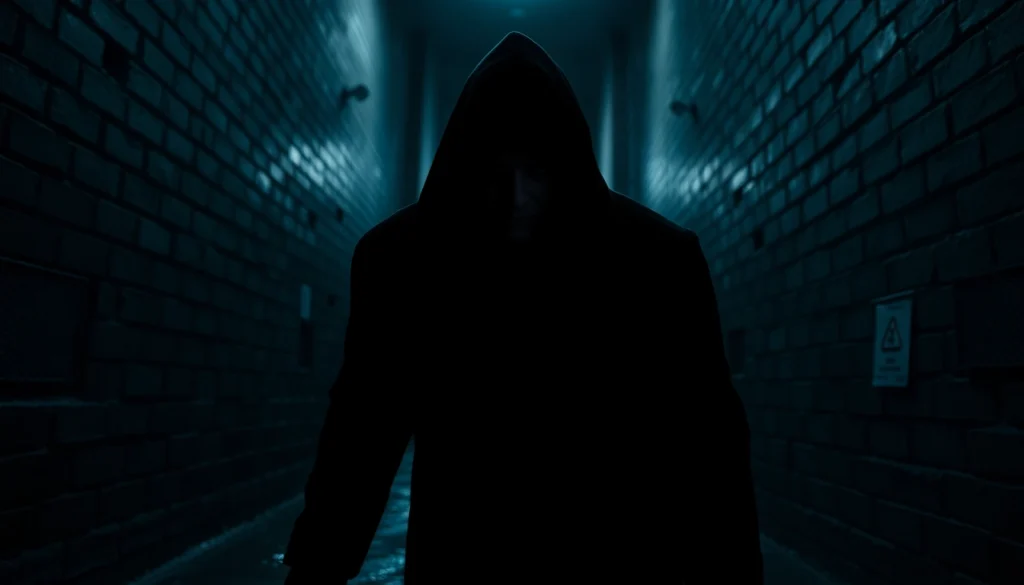 Mysterious character in an eerie setting embodying the essence of Thriller.