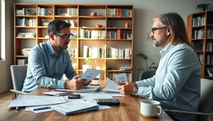 Schuldnerberatung: Finanzberatung mit einfühlsamem Berater für hochverschuldete Klienten.