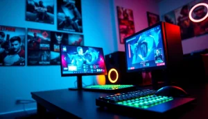 Engage with the gaming experience at https://rusia777.com, showcasing a dynamic gaming setup.