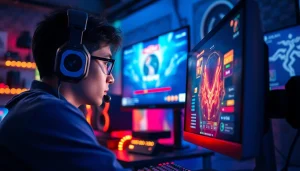 Rasakan keseruan bermain bolahiu game dengan gamer terfokus di ruang modern.