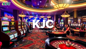 KJC AC 1 vibrant casino scene showcasing poker tables and slot machines.
