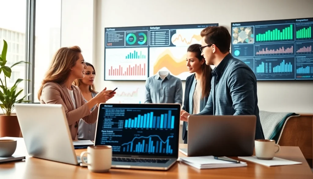 Engage with SEO experts analyzing data in a modern office environment for effective strategies.