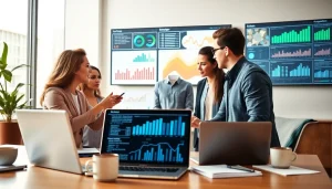 Engage with SEO experts analyzing data in a modern office environment for effective strategies.